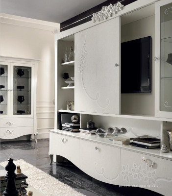 Luxus Vitrína Vitríny Skříň Sklo Styl Itálie Moderní Design Dřevo
