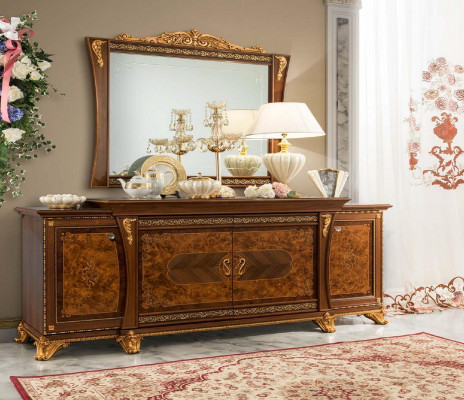 Sideboard se zrcadlem skříň nábytek komody hnědá nová