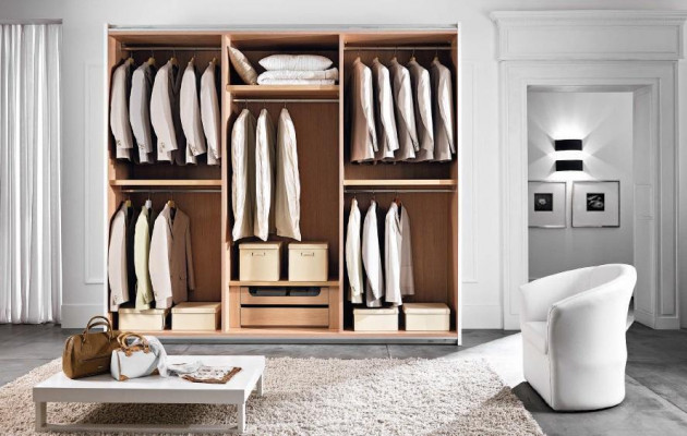 Šatní skříň skříň luxus posuvné dveře design skříně oblečení dřevo nábytek nový