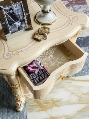 Komoda s zrcadlem Italský nábytek 2 kusy Masivní dřevo Komoda Sideboard