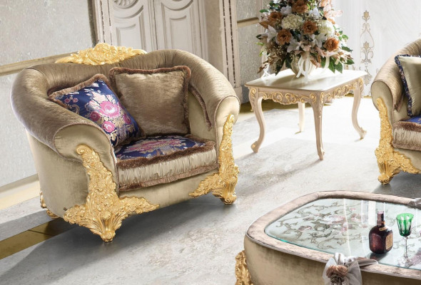 1 křeslo Art déco Design Club Polster Nový Relax Lounge deštník Textilní