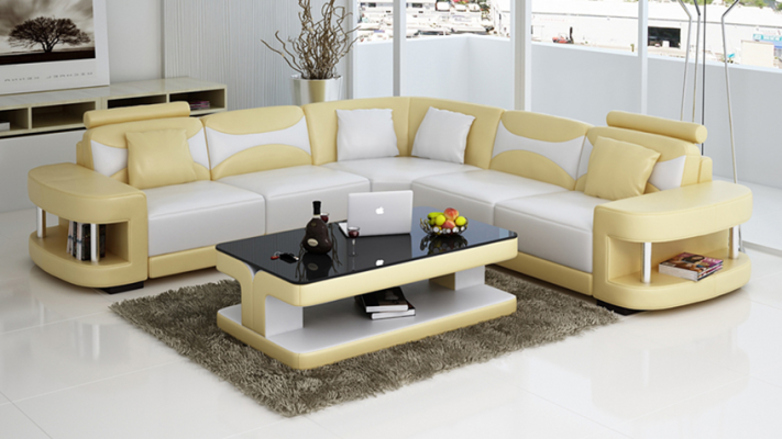 Design Ecksofa Leder Sofa Couch Polster Eck Sitz Wohnlandschaft Garnitur