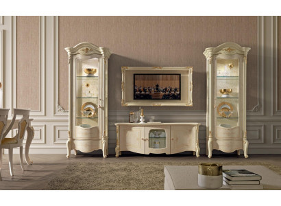 Klasická vitrína Vitríny Luxus Skříň Dřevo Italský styl Nábytek Sklo Nový