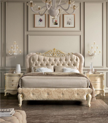 Luxus Chesterfield postel Postele Polštářová postel Dvojitá Italská ložnice Nový