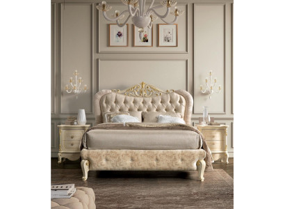 Luxus Chesterfield postel Postele Polštářová postel Dvojitá Italská ložnice Nový
