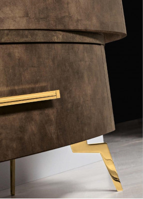 Komoda se zrcadlem Komody Šatní skříň Ložnice Skříň Dřevo Moderní Design Hnědá Sada