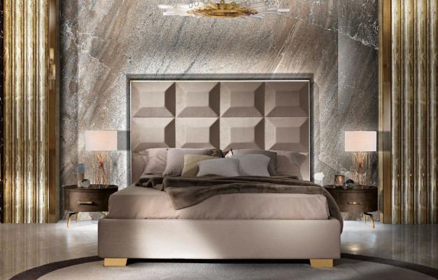 Moderní postel Luxus postele Chesterfield nábytek Barokní hotel Textilie ložnice