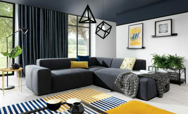 Ecksofa L-Form Pohovka Obývací sestava Garnitur Potahová látka Design Moderní