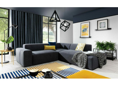Ecksofa L-Form Pohovka Obývací sestava Garnitur Potahová látka Design Moderní