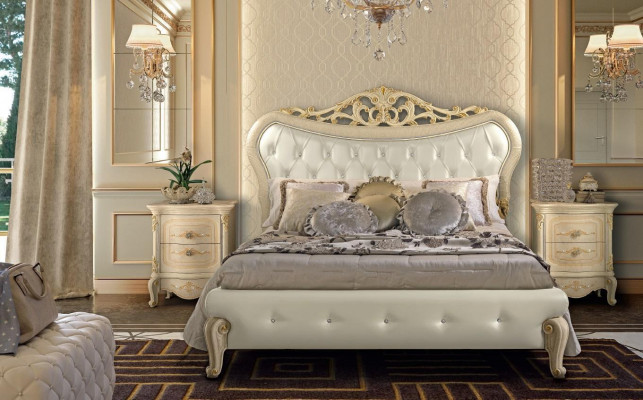 Chesterfield postel návrh luxus dvojité hotelové postele Italské dřevo Nový