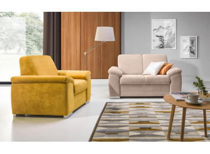Design 2-sedadlové relaxační pohovky Club Lounge Sofa Textil Upholstery Couch Fabric Couches