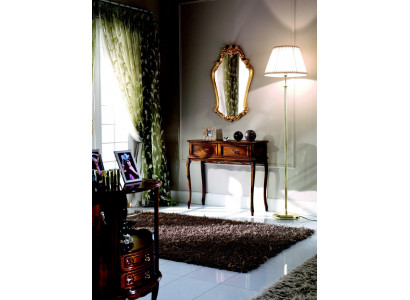 Luxusní italský nábytek ze dřeva 2ks sada Nábytek ve stylu baroka Konzolový stůl s novým zrcadlem