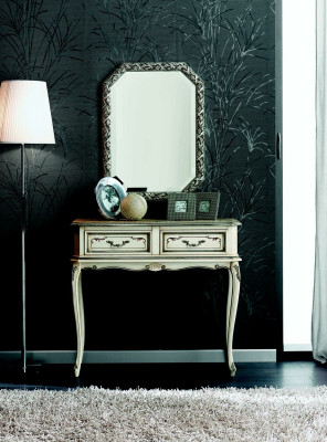 Nábytek ve stylu baroka konzolový stůl stěnní stůl stůl bílý klasický dřevo 90 cm nový