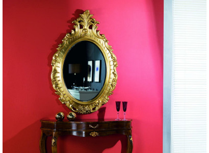 Klasické designové luxusní zrcadlo zlacený rámeček 88x133cm Nové