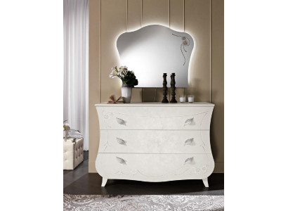 Šatníky Italský nábytek Masivní zrcadlo 2 kusy Komoda Sideboard Skříň Dřevo