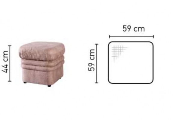 Posezení taburet XXL klubu Stolní taburet Ottomane Pufa Látka Textilní design