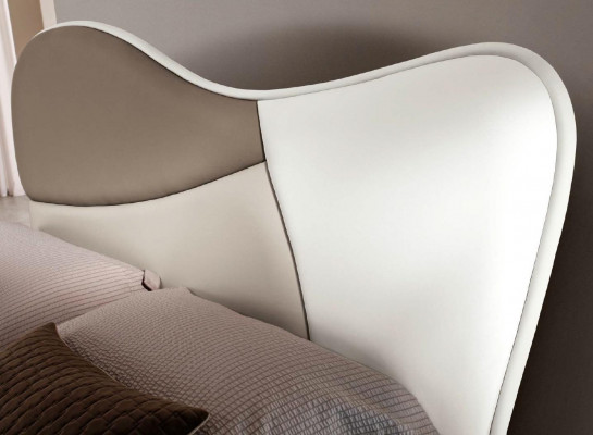 Luxus dvoulůžkové postele Bed White Double Bed Leather Wood Modern Design New