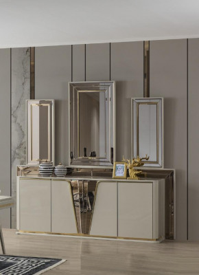 Nábytek Komoda Obývací pokoj Dřevo Moderní Béžová Luxusní Skříně Design