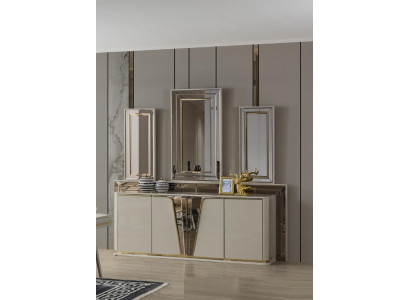 Nábytek Komoda Obývací pokoj Dřevo Moderní Béžová Luxusní Skříně Design