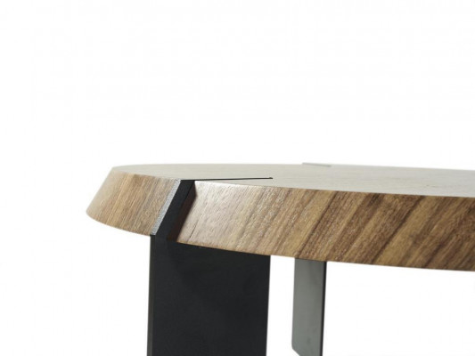 Konferenční stolek, designový stůl, kulatý hnědý stolek do obývacího pokoje, nový.
