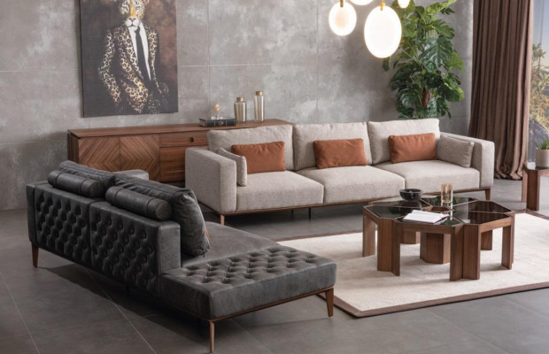 Obývací pokoj sedací souprava 4+3 Set Design Sofa Polster Modern Neu Luxus