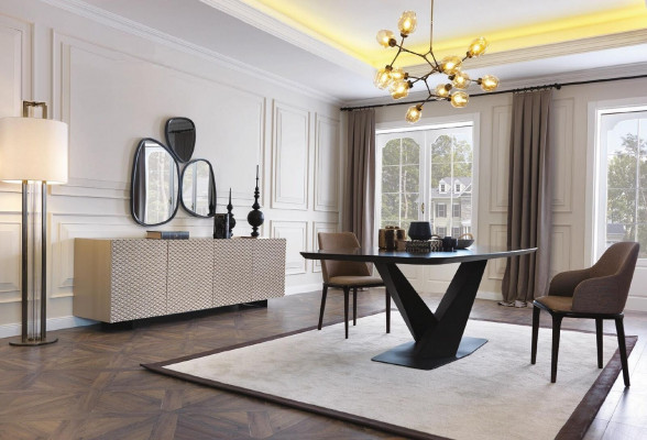 Luxus jídelní stůl Designový stůl Jídelní stoly Kovový design nábytek Nový