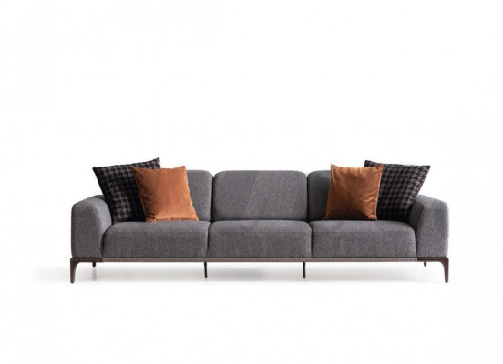Pohovka 4místná šedá barva obývací pokoj design styl nábytek moderní nový