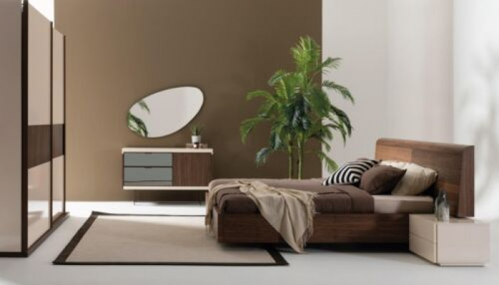 Design Luxus ložnice postel 2x noční stolky komoda sada postelí 8 kusů.