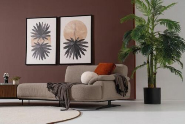 Obývací pokoj Design Pohovka 5 míst Textilie Pohovka Čalouněný pohovka Nový hnědý