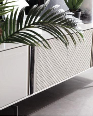 Moderní obývací pokoj zrcadlová skříň elegantní design luxus nový šedý 2 dílný