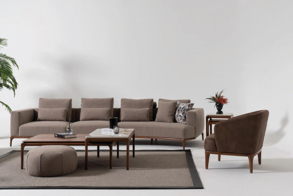 Obývací pokoj 2x konferenční stolek Stůl Luxus Design Nábytek Hnědé stoly 2 kusy.