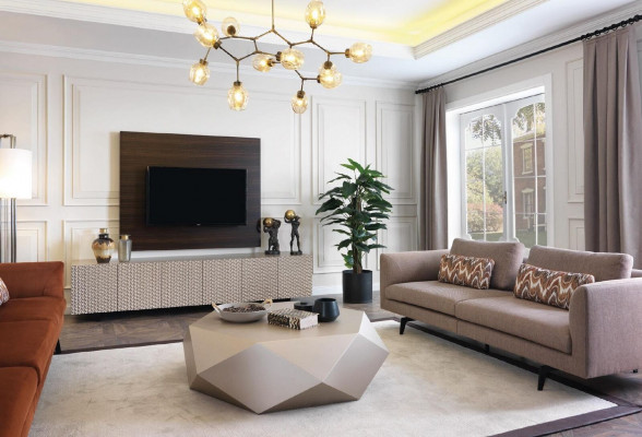 Obývací pokoj Konferenční stolek Stůl Design Nábytek Luxus Vybavení Pohovka Beige