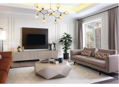 Obývací pokoj Konferenční stolek Stůl Design Nábytek Luxus Vybavení Pohovka Beige