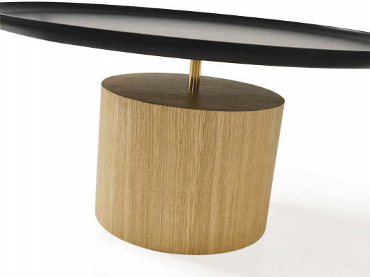 Beistelltisch Stůl Dřevo Vedlejší Nábytek Design Černý Kulatý Stůl