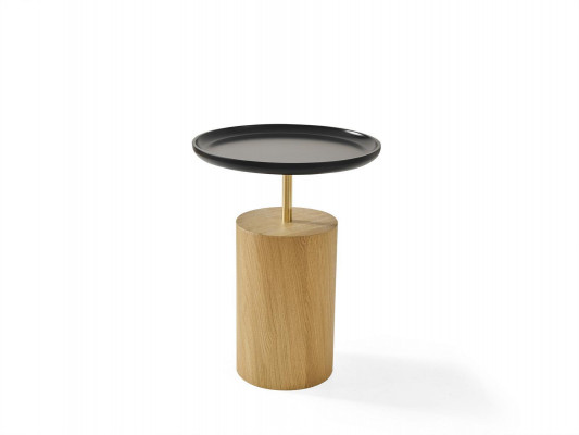 Beistelltisch Stůl Dřevo Vedlejší Nábytek Design Černý Kulatý Stůl
