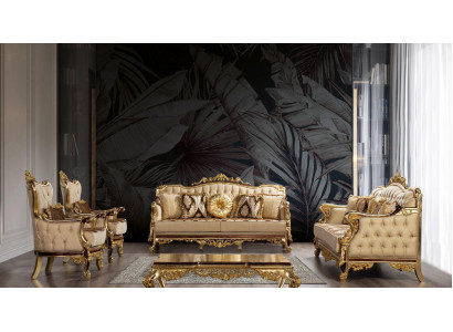 Zlatá sedací souprava barokní rokoko set kompletní pohovka sofa 5 kusů. Nový