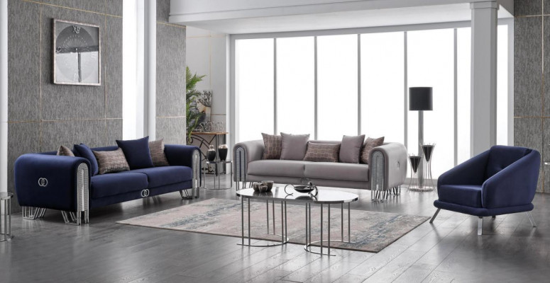 Luxus set 3 kusy obývacího pokoj textilní styl moderní sedací souprava 3+3+1 designér.
