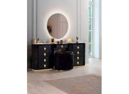 Toaletní stůl s konzolí, zrcadlem, nábytkem do ložnice, designovými židlemi - nový set.