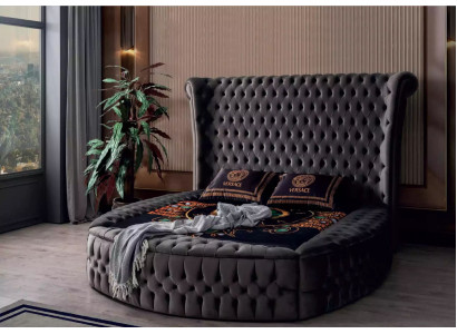 Ložní Chesterfield Polštářová postel Luxusní design ložnice Lůžkoviny textilie Samet Nový
