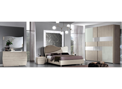 Ložnice Kompletní sada - Královská moderní postel, skříň, noční stolek, 5 kusů
