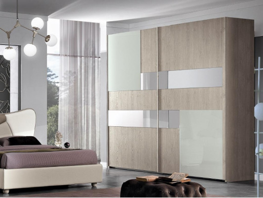 Ložnice Kompletní sada - Královská moderní postel, skříň, noční stolek, 5 kusů