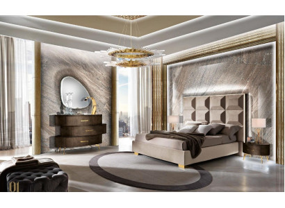 Luxusní set 5dílný ložnice postel noční stolek komoda zrcadlo souprava dvojitá nová