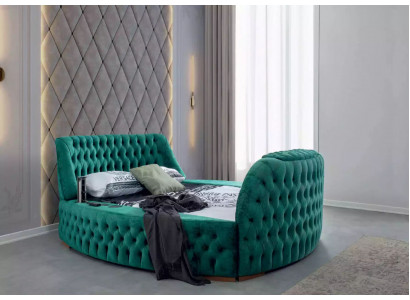 Chesterfield postel Nábytek Dvojlůžko Zelené Kulaté Postele Luxusní Hotel s Výtahem