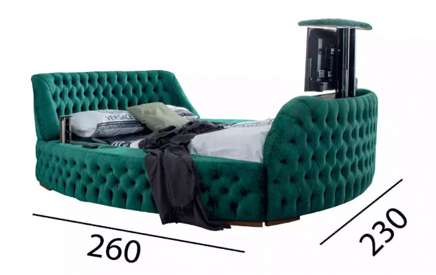Chesterfield postel Nábytek Dvojlůžko Zelené Kulaté Postele Luxusní Hotel s Výtahem