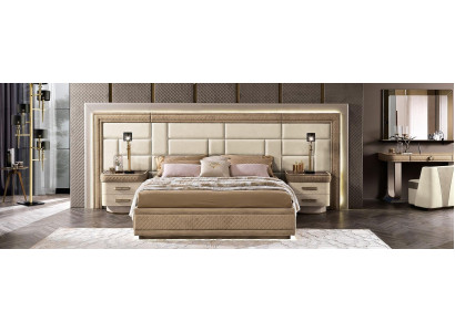 Ložnice nábytek postel Masivní Beige Italský nábytek Dřevo Manželská postel