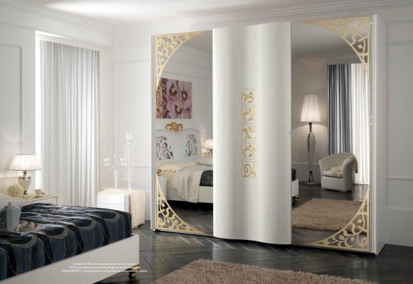 Šatní skříň Ložnice Dřevo Šatník Styl Dřevěné Skříně Moderní Zrcadlo XXL