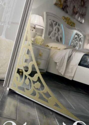 Šatní skříň Ložnice Dřevo Šatník Styl Dřevěné Skříně Moderní Zrcadlo XXL