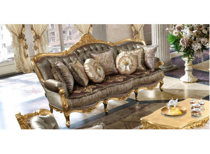 Pohovka 3místná sofa Art déco třímístná textilní pohovka nová