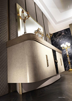Komoda se zrcadlem Dřevěná skříň Nábytek Skříň Ložnice Luxusní Kredenc Nový