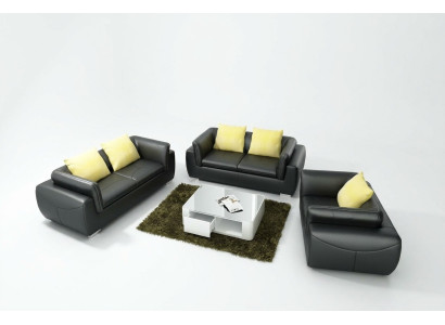 Ledersofa Couch Wohnlandschaft 3+2+1 Sitzer Garnitur Design Modern Sofa F_3014D